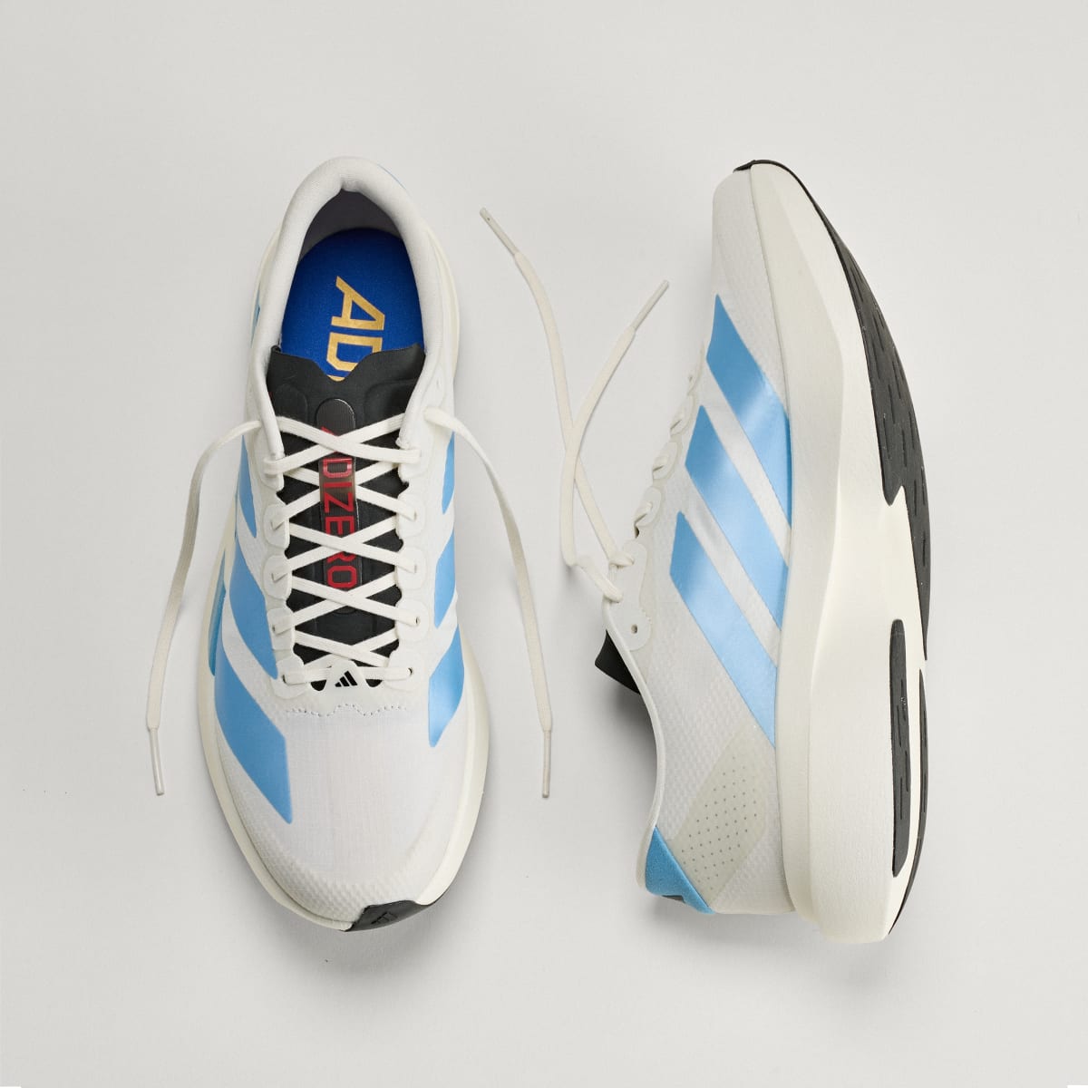 Overkicks - Adidas Adizero EVO SL Woven Off White Light Blue Red (KI1492) - detalle suela