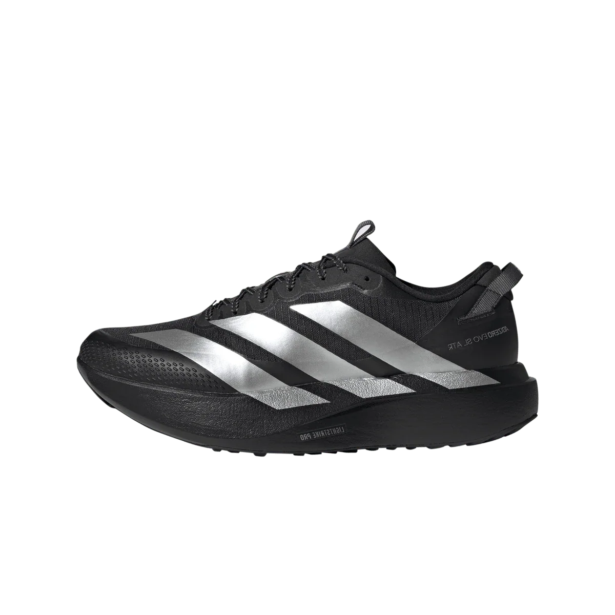 Overkicks - Adidas Adizero Evo SL ATR Black Silver Metallic (KK2683) - vista lateral