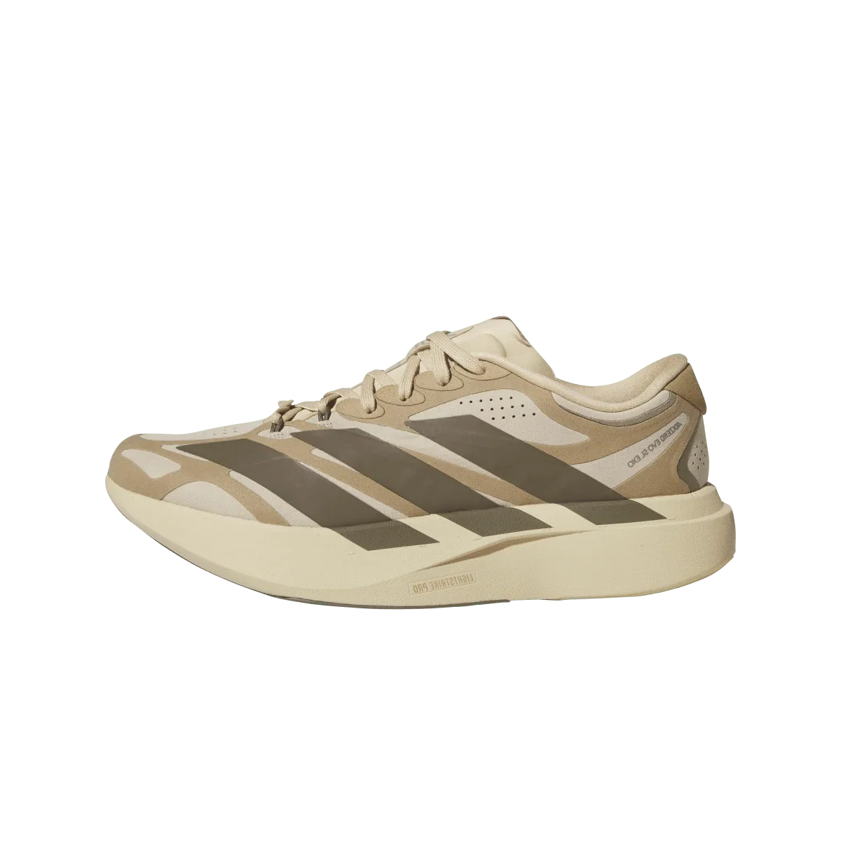 Overkicks - Adidas Adizero Evo SL EXO Suede Magic Beige Cargo Brown (KI2685) - vista lateral