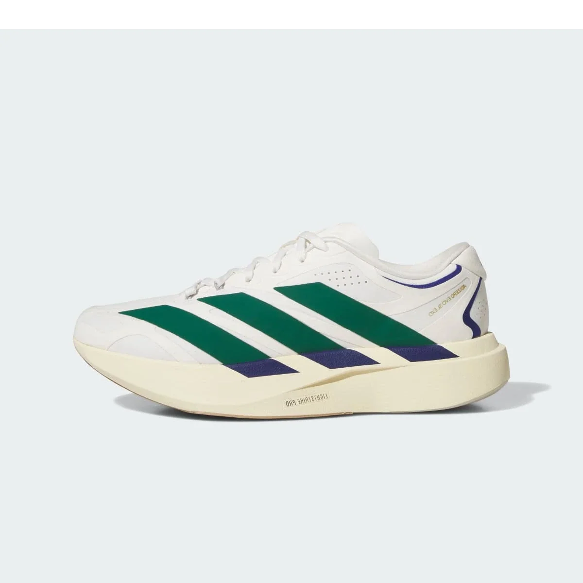 Overkicks - Adidas Adizero Evo SL EXO Suede White Collegiate Green Cream (KI4847) - vista lateral