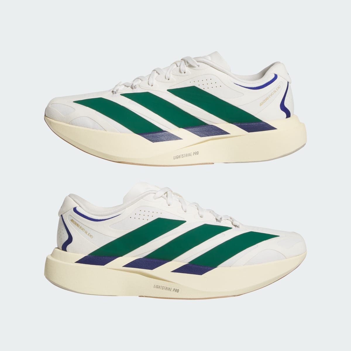 Overkicks - Adidas Adizero Evo SL EXO Suede White Collegiate Green Cream (KI4847) - detalle lateral interior