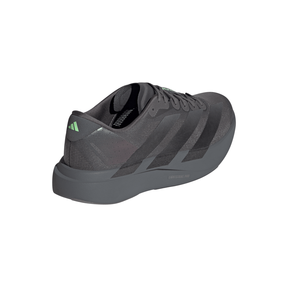 Overkicks - Adidas Adizero Evo SL Grey Black Lime Burst (KJ1364) - detalle talon