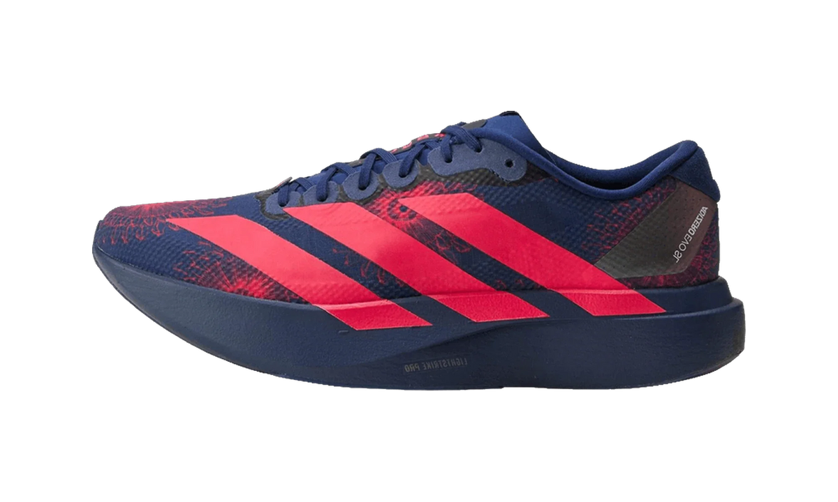 Overkicks - Adidas Adizero Evo SL LABRUM Dark Blue Lucid Red (KI9156) - vista lateral
