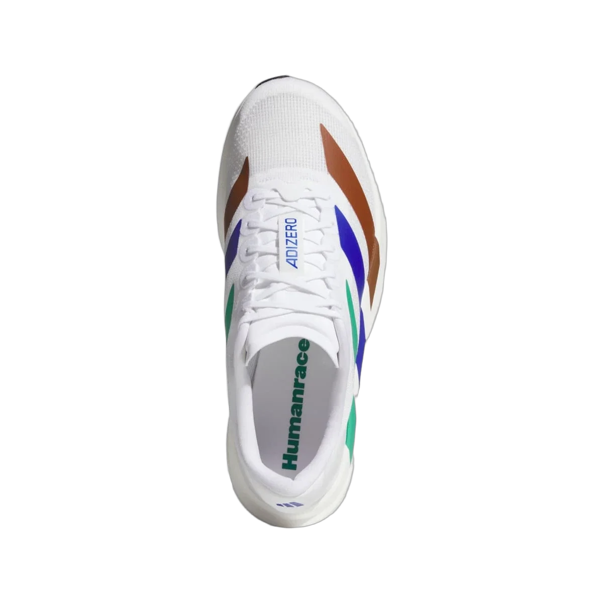 Overkicks - Adidas Adizero Evo SL Pharrell Humanrace White Green Blue (KI3393) - vista trasera