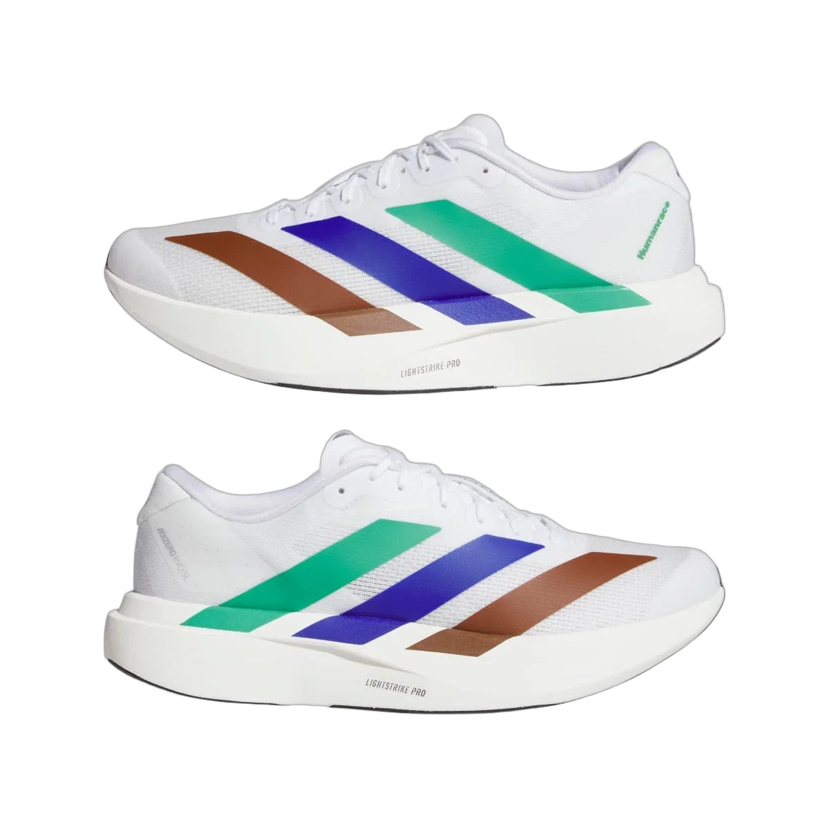 Overkicks - Adidas Adizero Evo SL Pharrell Humanrace White Green Blue (KI3393) - detalle lateral interior