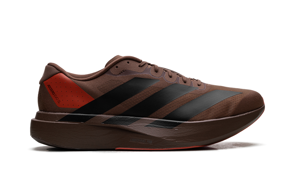 Overkicks - Adidas Adizero Evo SL Pharrell Williams Humanrace Preloved Brown (KJ8809) - detalle talon