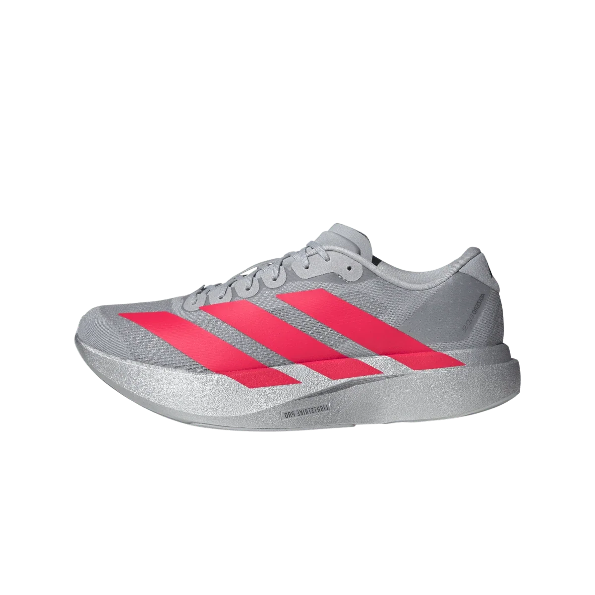 Overkicks - Adidas Adizero Evo SL Silver Metallic Lucid Red (KI3381) - vista lateral