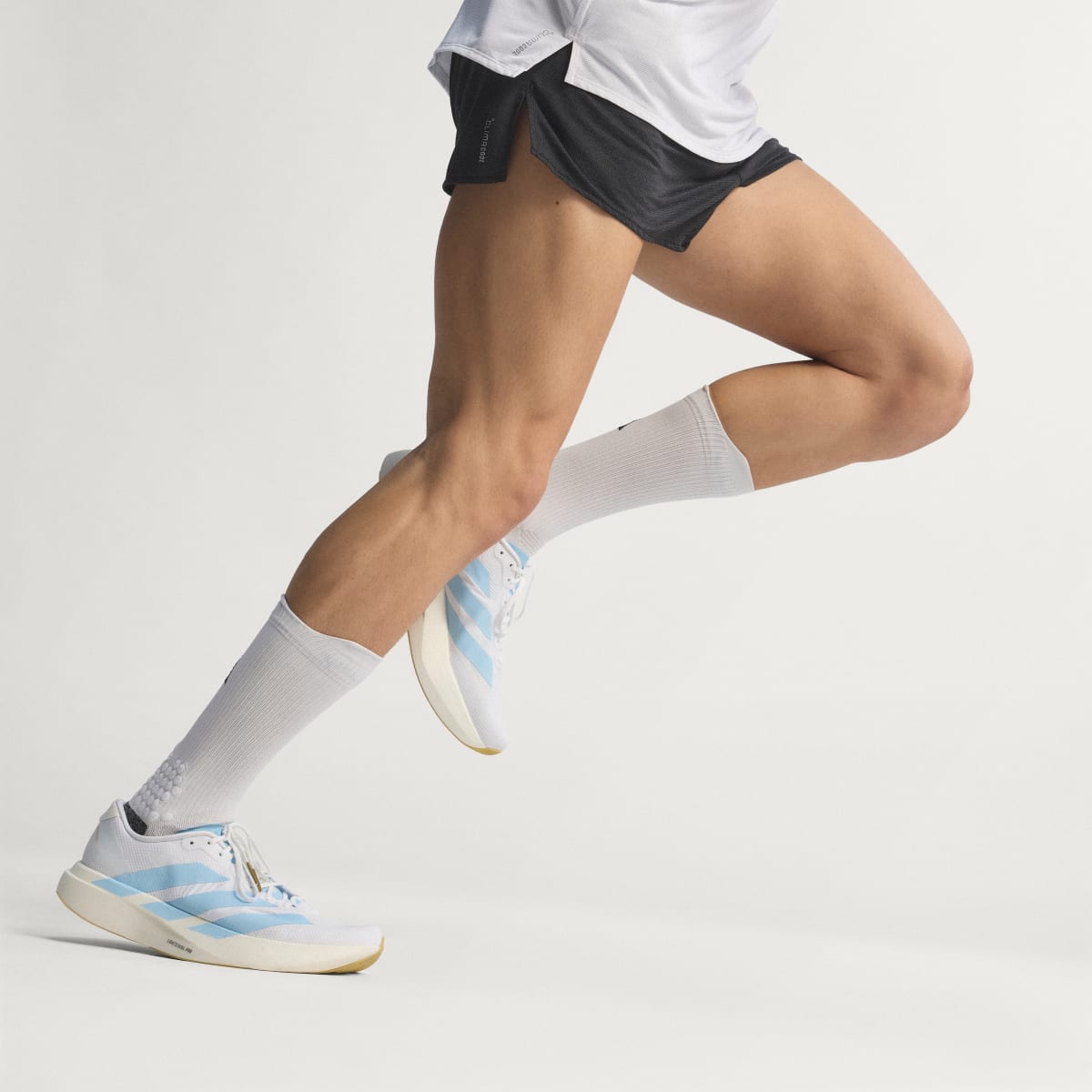 Overkicks - Adidas Adizero Evo SL White Clear Blue (JQ4527) - vista trasera