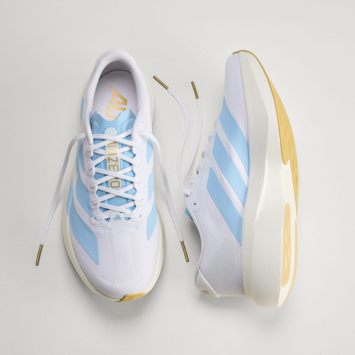Overkicks - Adidas Adizero Evo SL White Clear Blue (JQ4527) - detalle suela