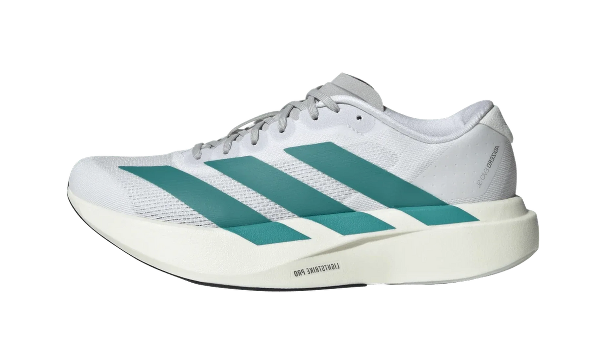 Overkicks - Adidas Adizero Evo SL White Pure Teal (Womens) (JS4451) - vista lateral