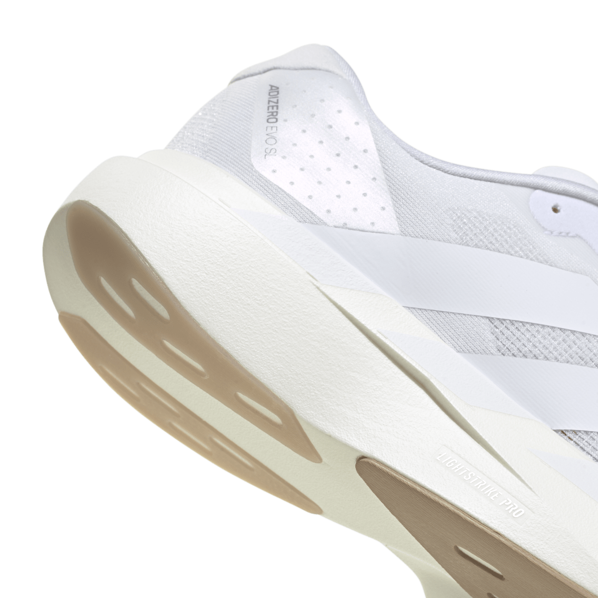 Overkicks - Adidas Adizero Evo SL White Warm Sandstone (KI6923) - detalle lateral interior
