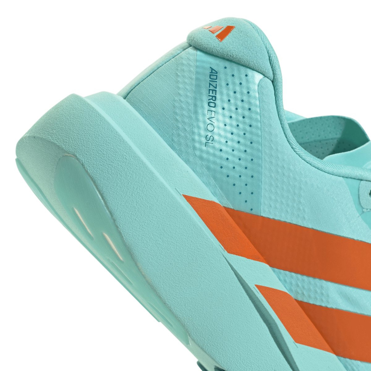 Overkicks - Adidas Adizero Evo SL Woven Flash Aqua Impact Orange (KI8342) - detalle lateral interior