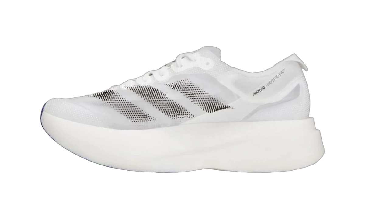Overkicks - Adidas Adizero Pro Evo1 EVOLUTION Pharrell Humanrace White Black (KJ1992) - detalle talon