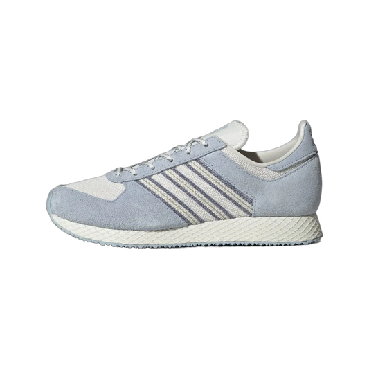 Overkicks - Adidas Atlanta Off White Wonder Blue Silver Violet (Womens) (JI2893) - vista lateral