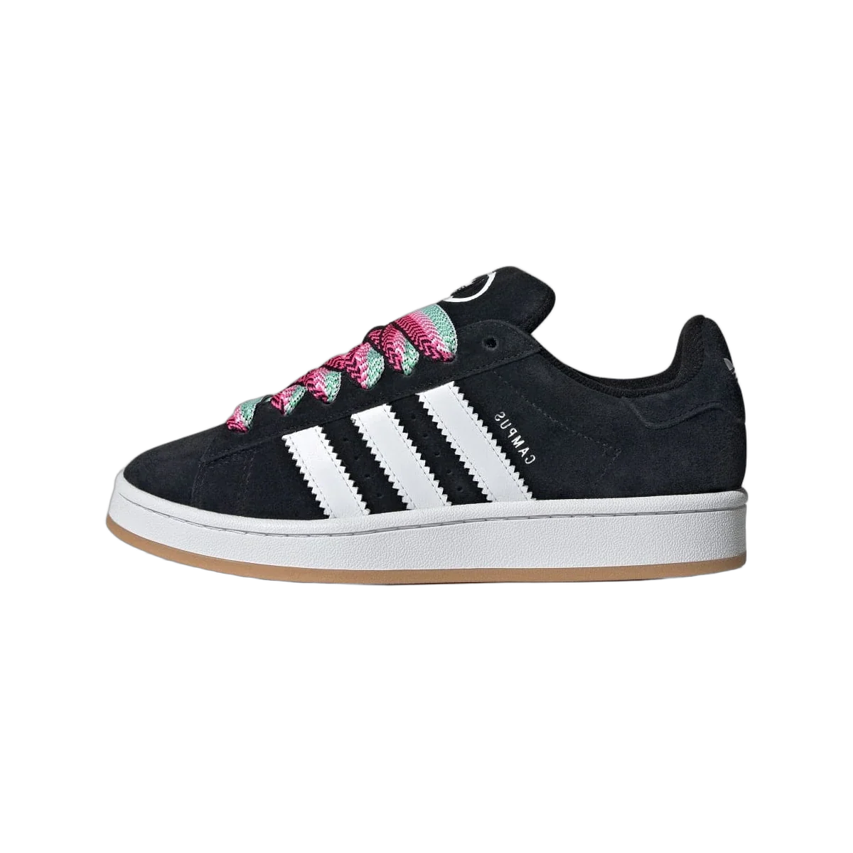 Overkicks - Adidas Campus 00s Camp Core Black Lucid Pink Cloud White (Womens) (JH7272) - vista lateral