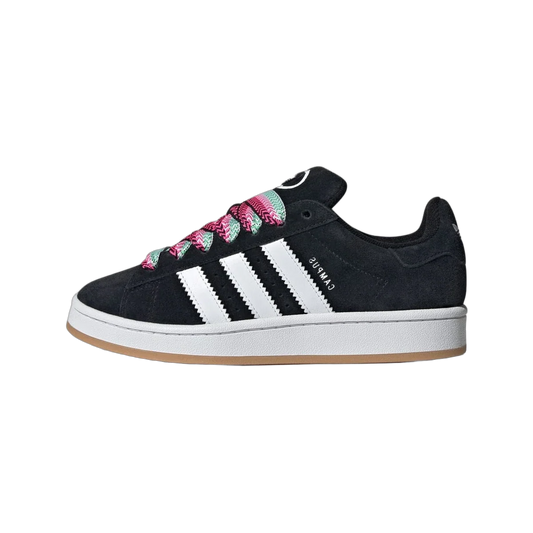 Overkicks - Adidas Campus 00s Camp Core Black Lucid Pink Cloud White (Womens) (JH7272) - vista lateral