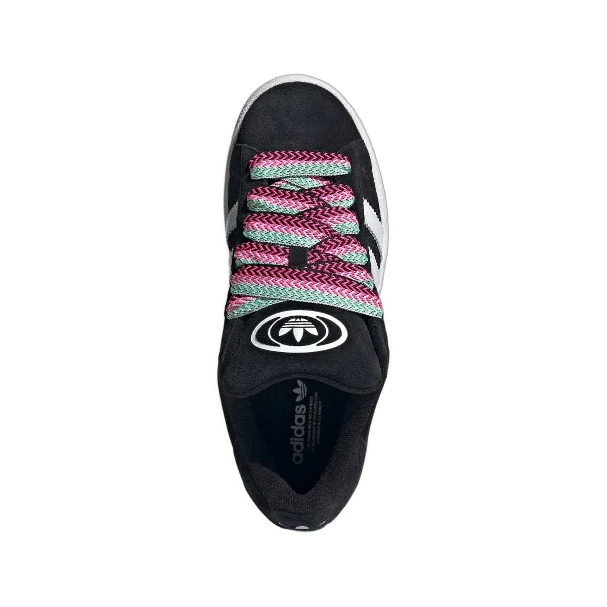Overkicks - Adidas Campus 00s Camp Core Black Lucid Pink Cloud White (Womens) (JH7272) - vista trasera