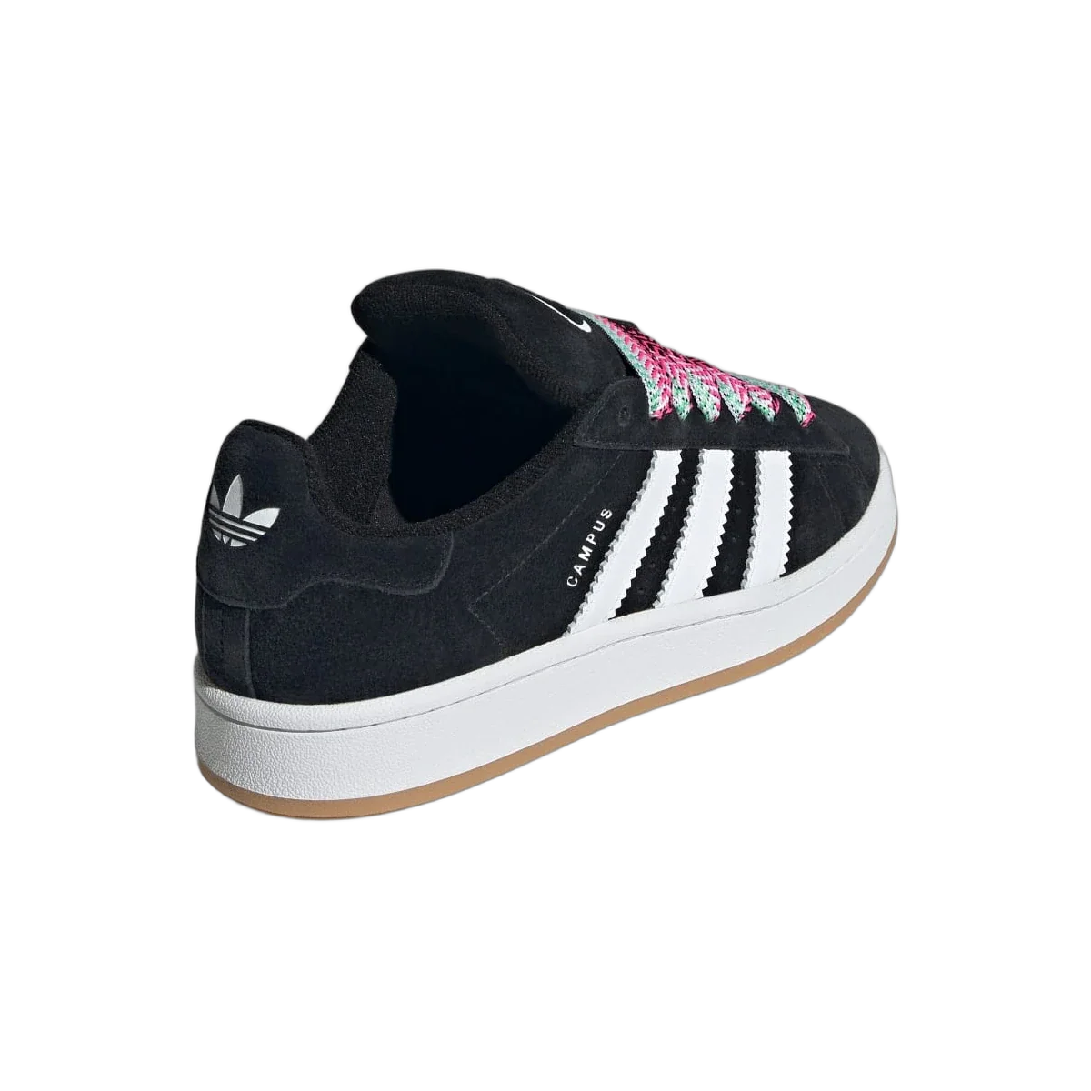Overkicks - Adidas Campus 00s Camp Core Black Lucid Pink Cloud White (Womens) (JH7272) - vista superior