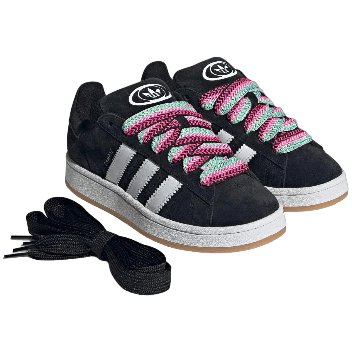 Overkicks - Adidas Campus 00s Camp Core Black Lucid Pink Cloud White (Womens) (JH7272) - detalle