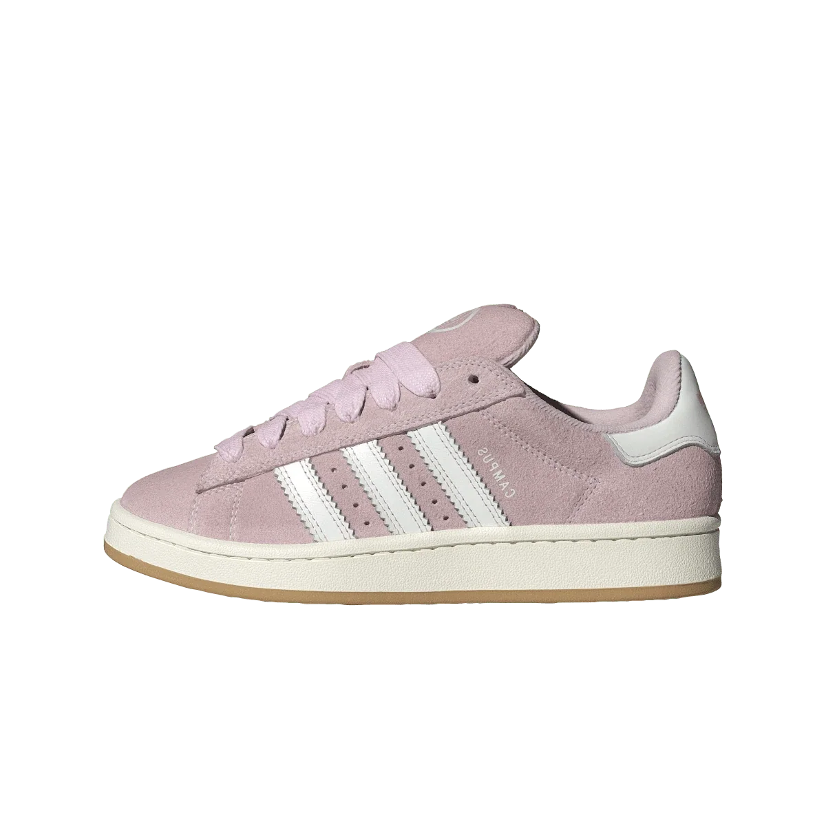 Overkicks - Adidas Campus 00s Camp Core White Clear Pink (Womens) (JQ5751) - vista lateral