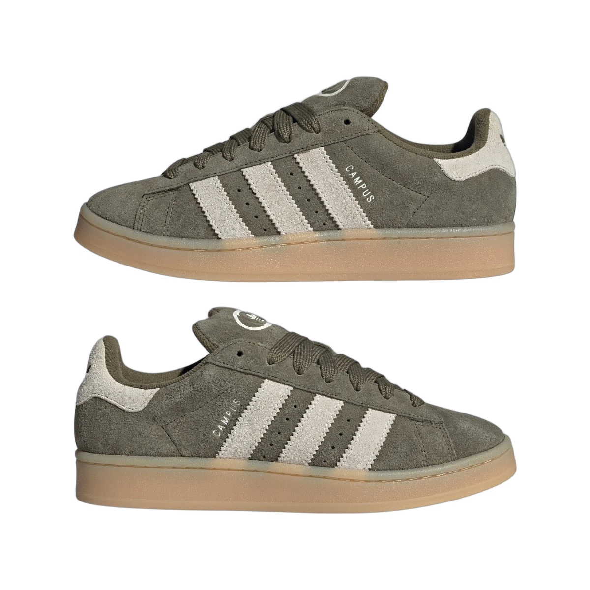 Overkicks - Adidas Campus 00s Camp Medium Dark Khaki Off White Gum (JQ8355) - detalle lateral interior