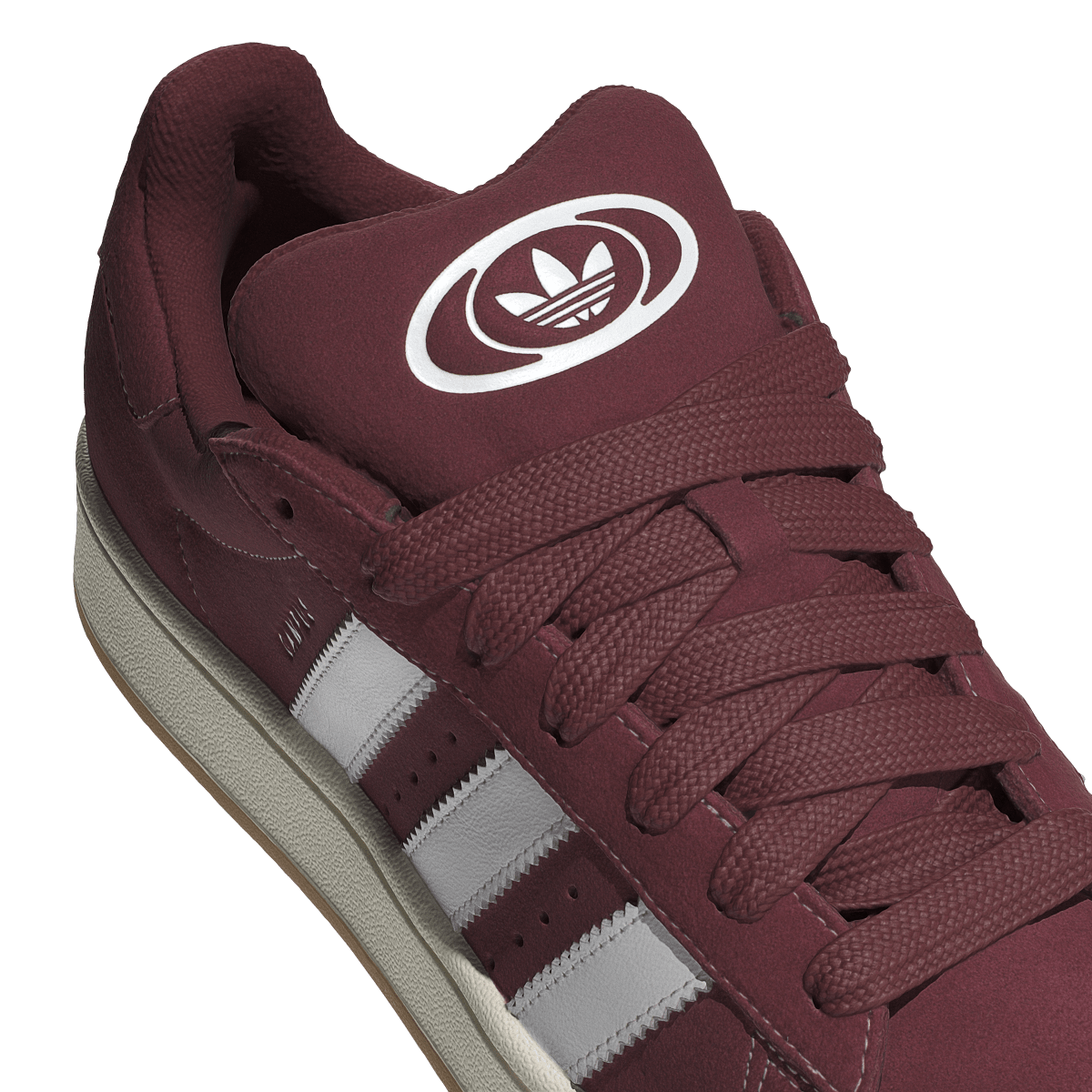 Overkicks - Adidas Campus 00s Camp Noble Maroon Cloud White Off White (JQ8349) - detalle lateral interior