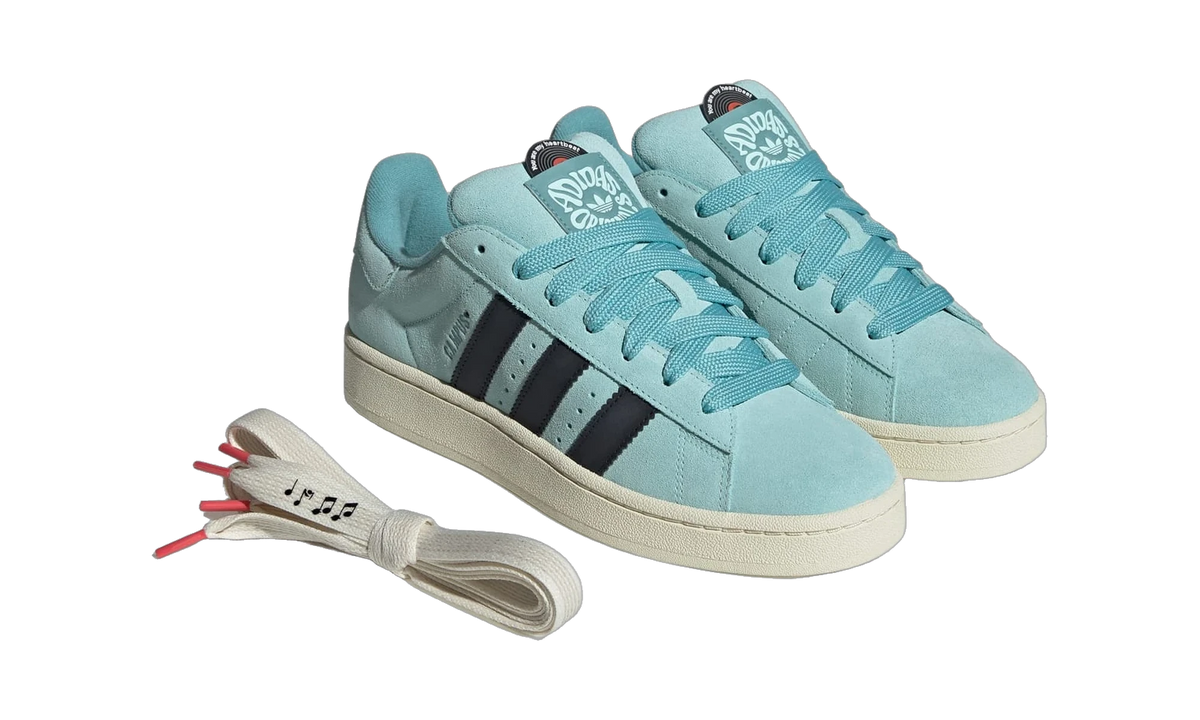 Overkicks - Adidas Campus 00s Core Black Semi Flash Aqua (ID6248) - detalle lateral interior