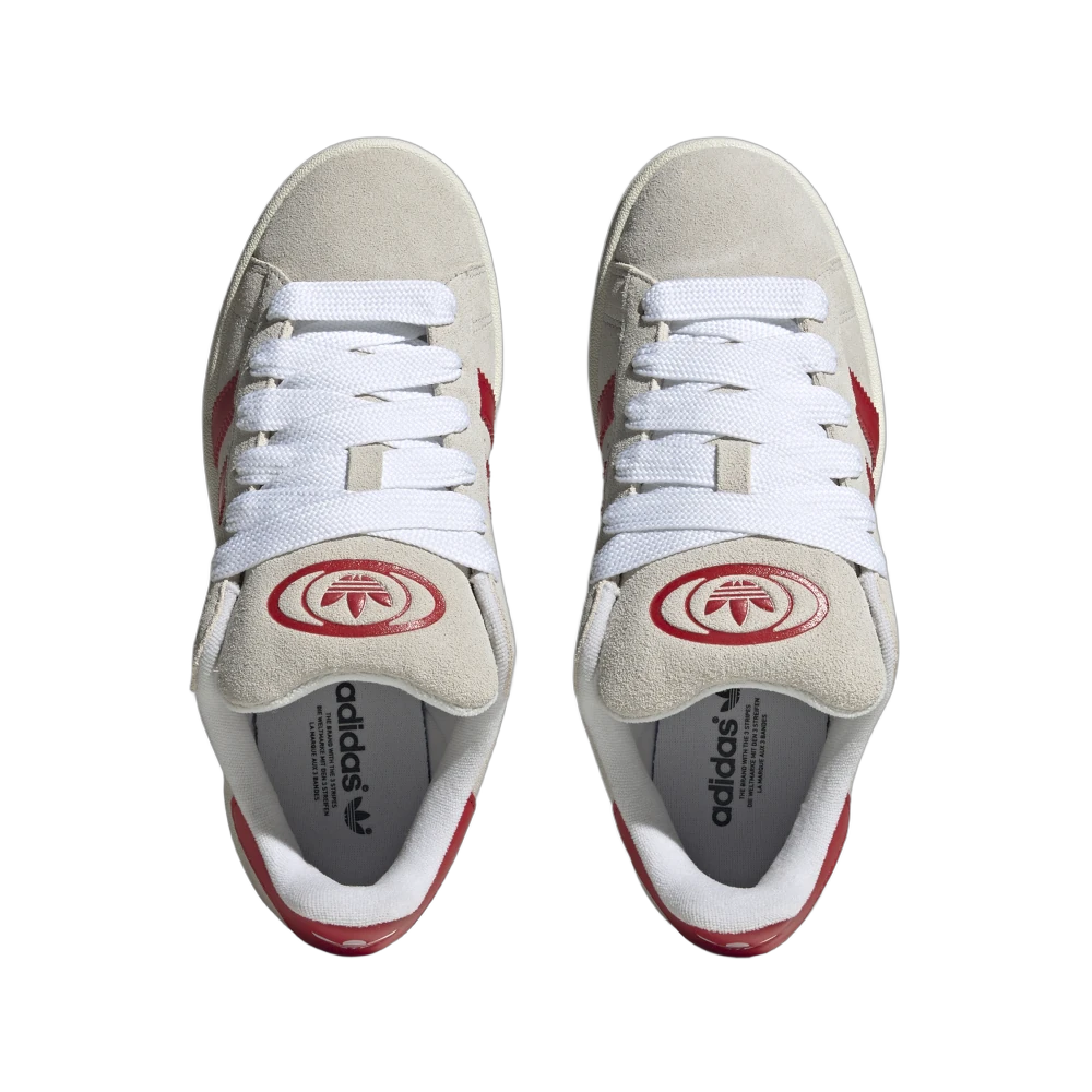 Overkicks - Adidas Campus 00s Crystal White Better Scarlet (GY0037) - par completo