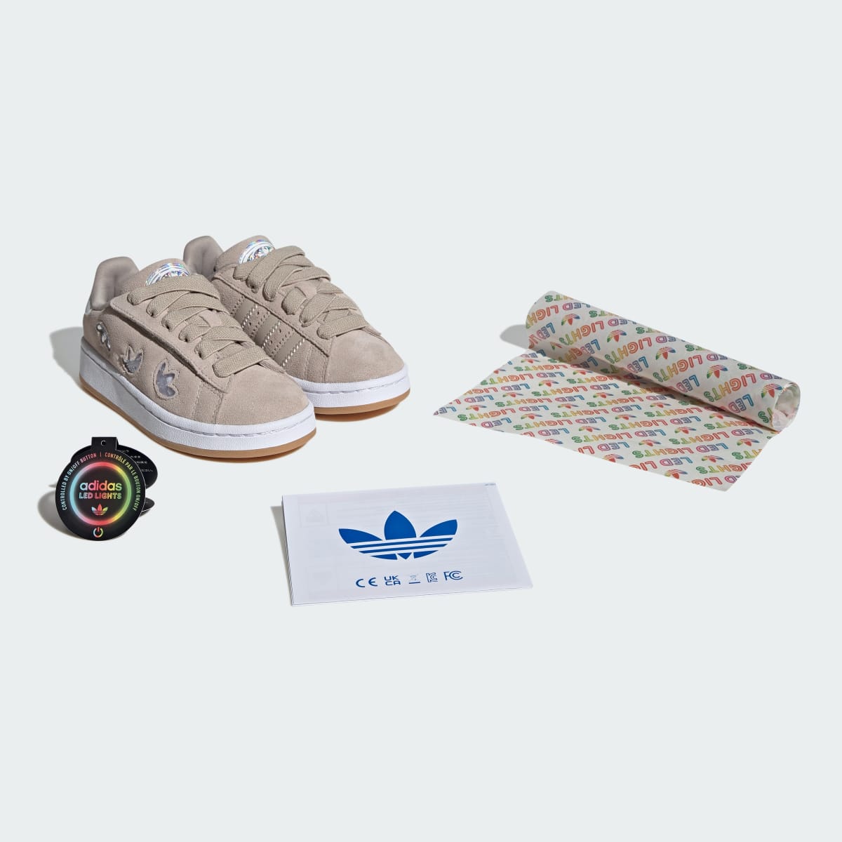 Overkicks - Adidas Campus 00s LED Lights Comfort Closure Wonder Beige Cloud White (PS) (IH6383) - imagen 4
