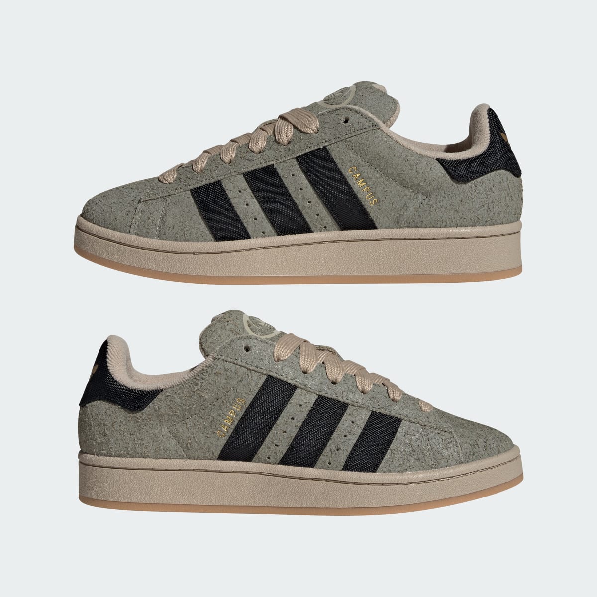 Overkicks - Adidas Campus 00s Silver Pebble Black Stone Khaki (KI0930) - detalle lateral interior