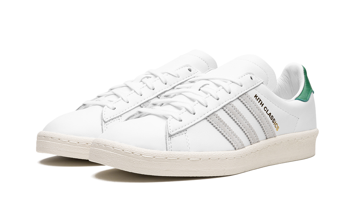 Overkicks - Adidas Campus 80s Kith Classics White Green (FY3518) - vista trasera