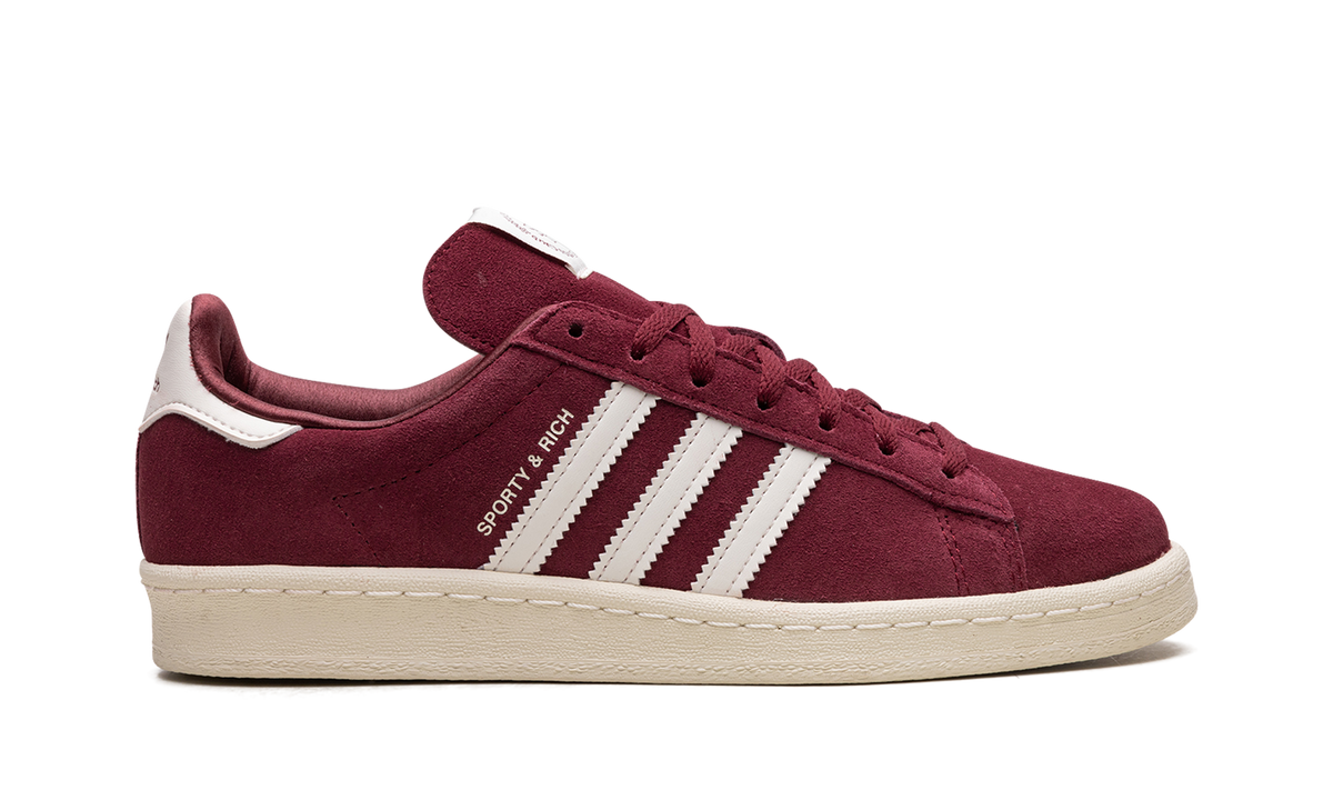 Overkicks - Adidas Campus 80s Sporty & Rich Merlot Cream (HQ6074) - detalle talón