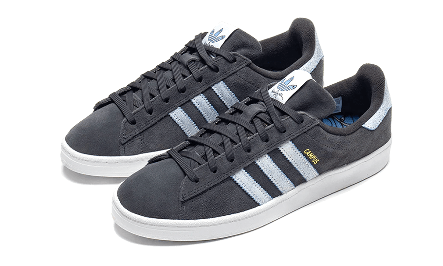 Overkicks - Adidas Campus ADV Henry Jones Carbon Cloud White Light Blue (ID8446) - vista trasera