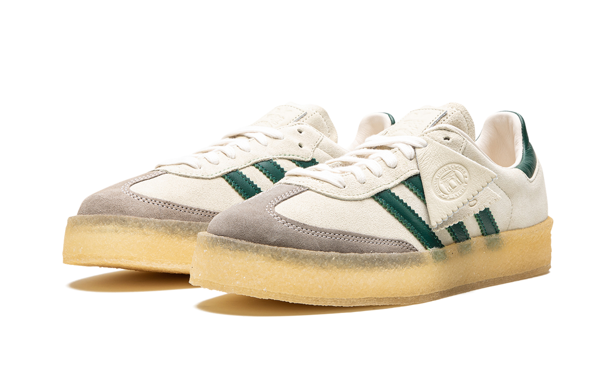 Overkicks - Adidas Clarks 8th Street Samba by Ronnie Fieg Chalk White Green (ID7297) - vista trasera