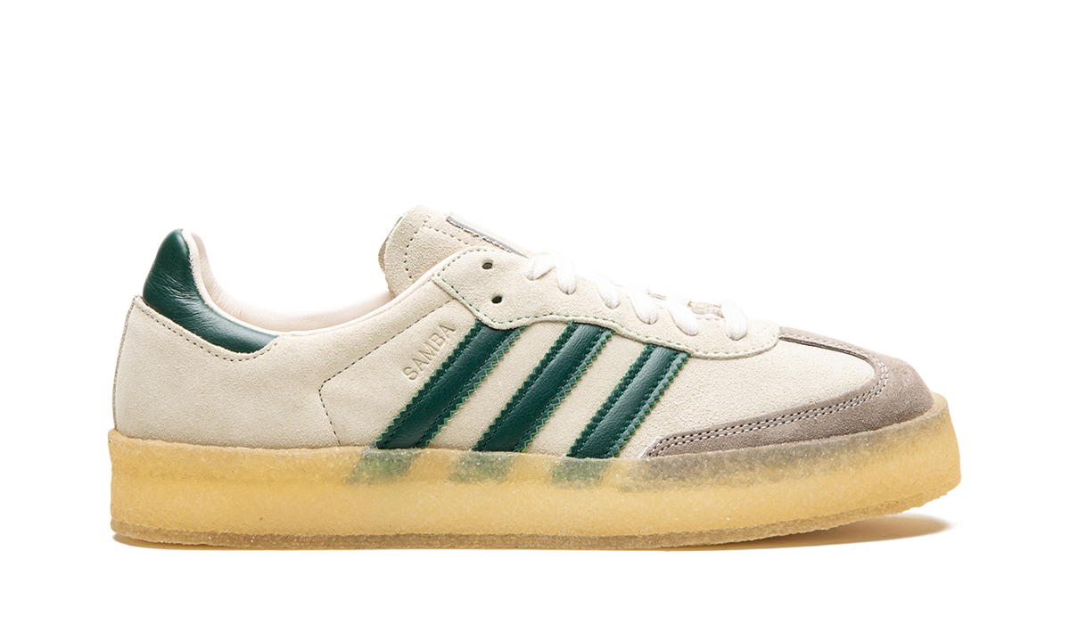 Overkicks - Adidas Clarks 8th Street Samba by Ronnie Fieg Chalk White Green (ID7297) - detalle talón