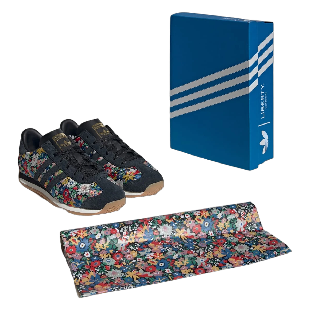Overkicks - Adidas Country OG Liberty London Floral Embroidery (JI2575) - detalle