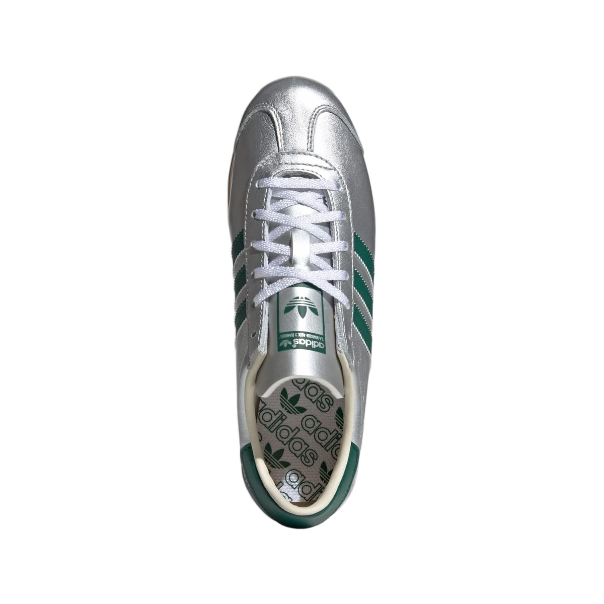 Overkicks - Adidas Country OG Silver Metallic Collegiate Green (IE8412) - vista trasera