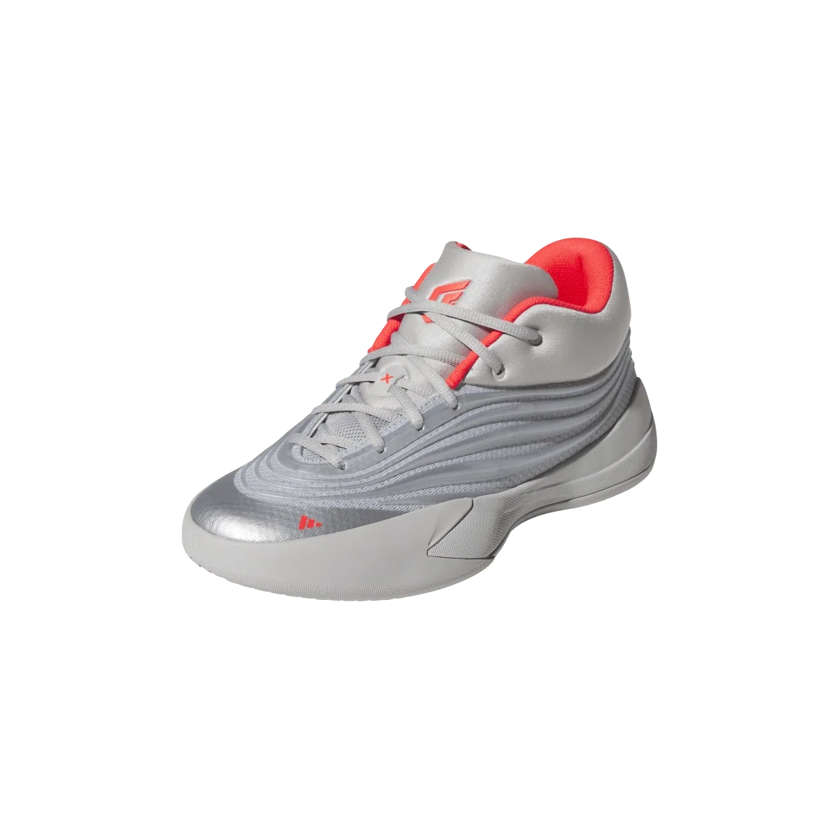 Overkicks - Adidas Dame 10 Silver Metallic Lucid Red (KJ4398) - vista trasera