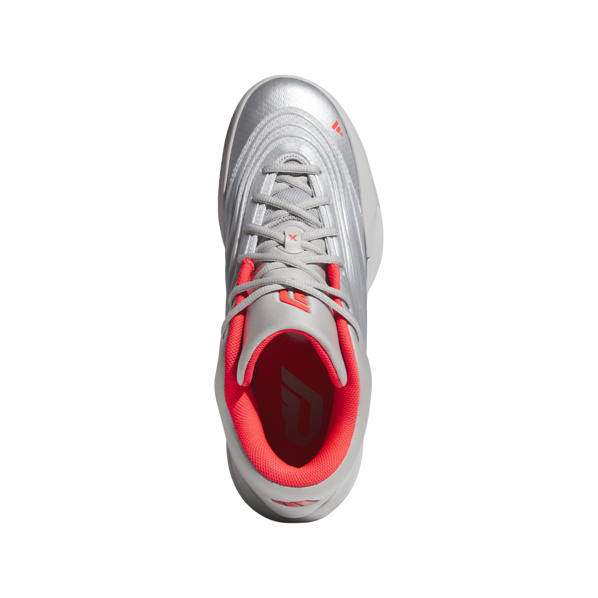 Overkicks - Adidas Dame 10 Silver Metallic Lucid Red (KJ4398) - par completo