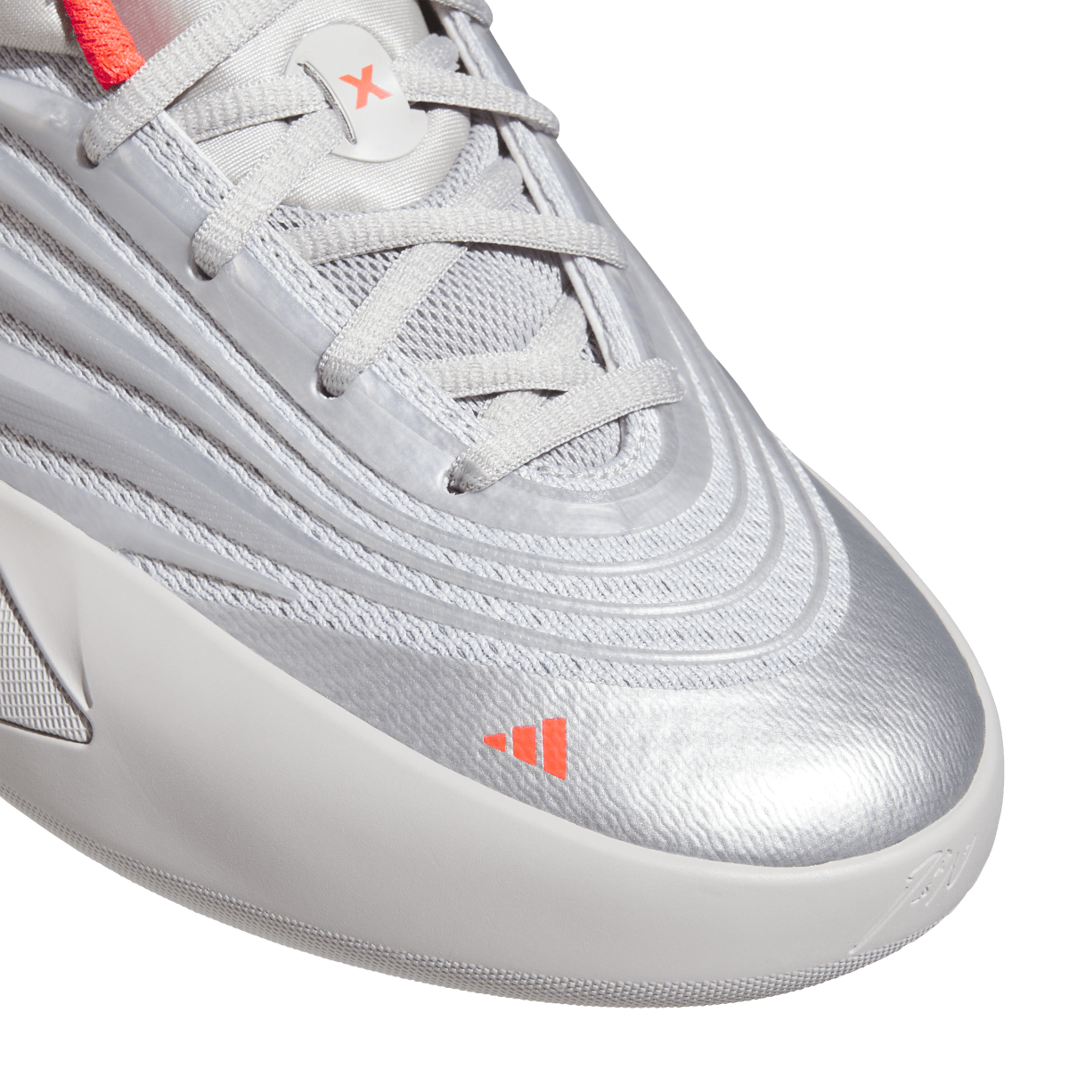 Overkicks - Adidas Dame 10 Silver Metallic Lucid Red (KJ4398) - detalle lateral interior