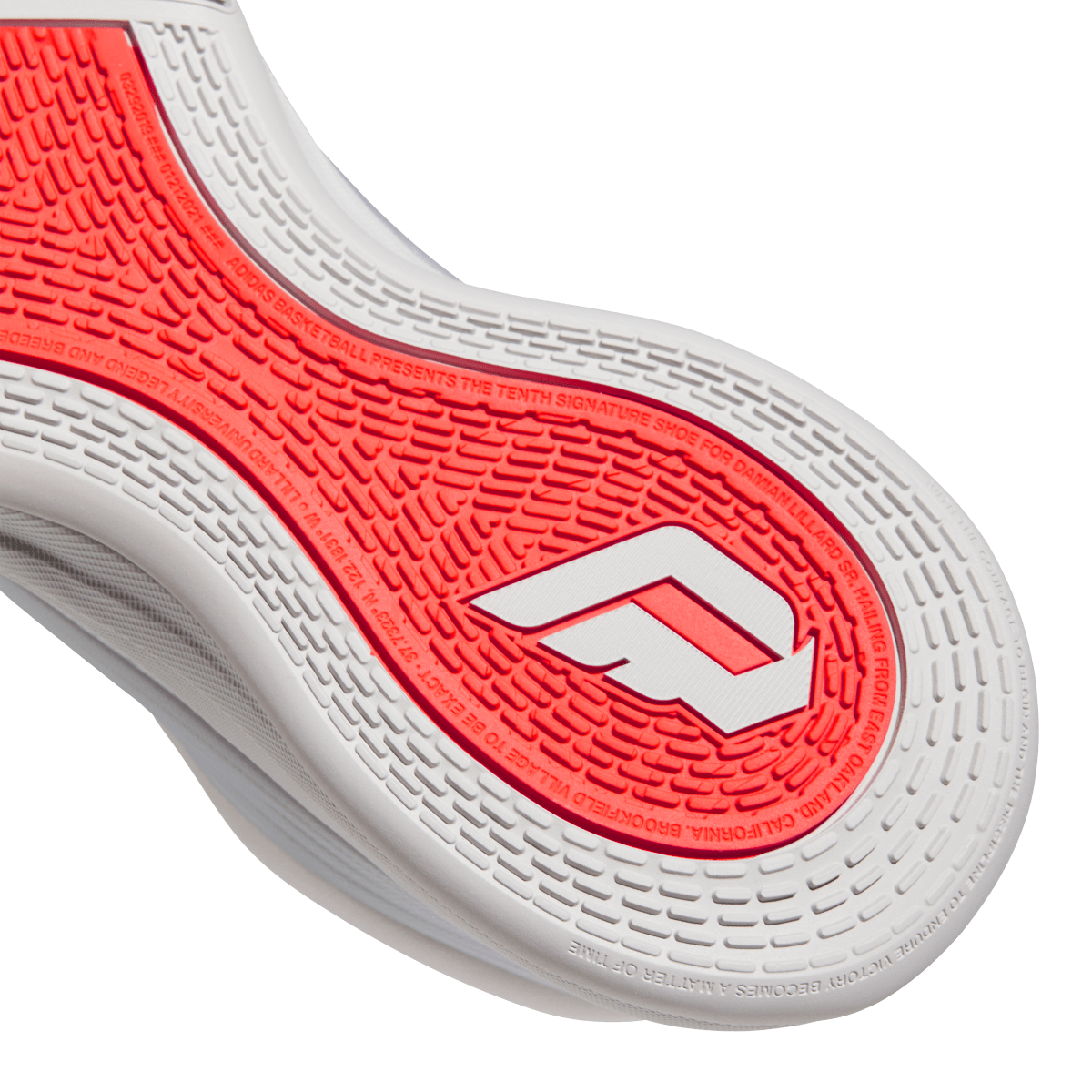 Overkicks - Adidas Dame 10 Silver Metallic Lucid Red (KJ4398) - detalle