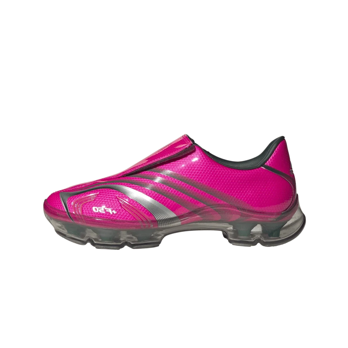 Overkicks - Adidas F50 Adiframe Walkable Shock Pink (Womens) (JQ9556) - vista lateral