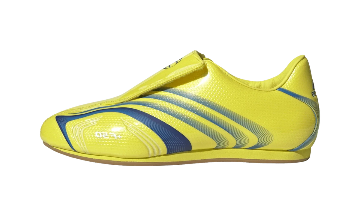 Overkicks - Adidas F50 Taekwondo Bright Yellow Bright Blue (Womens) (JR6026) - vista lateral