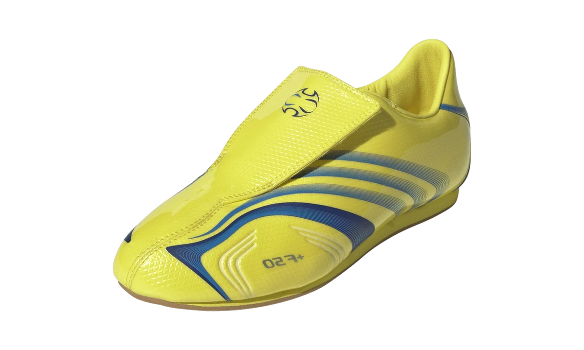 Overkicks - Adidas F50 Taekwondo Bright Yellow Bright Blue (Womens) (JR6026) - vista trasera