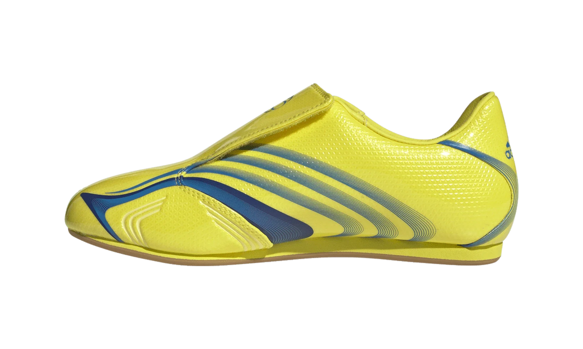 Overkicks - Adidas F50 Taekwondo Bright Yellow Bright Blue (Womens) (JR6026) - detalle talon