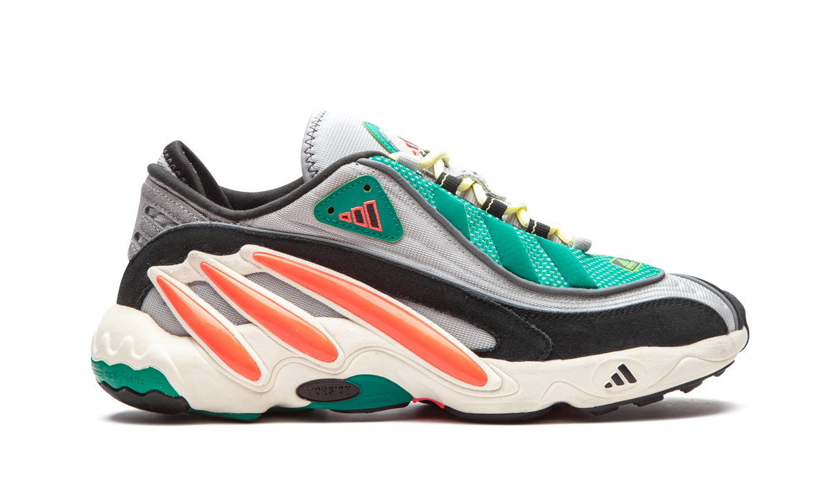 Overkicks - Adidas FYW 98 Grey Two Signal Coral (EG5195) - detalle talon