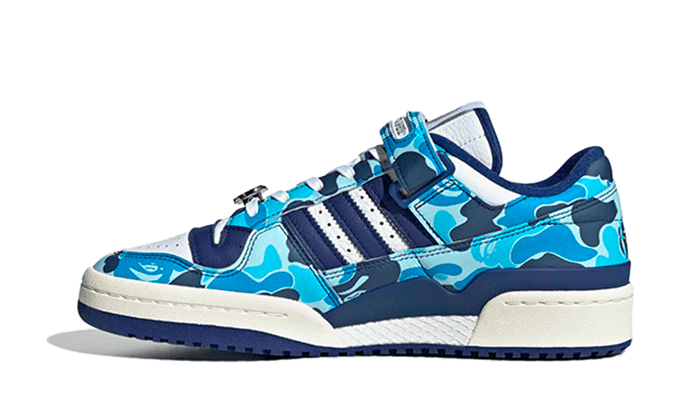 Overkicks - Adidas Forum 84 Low Bape 30th Anniversary Blue Camo (ID4772) - vista lateral