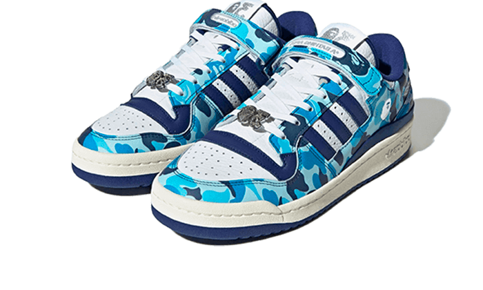 Overkicks - Adidas Forum 84 Low Bape 30th Anniversary Blue Camo (ID4772) - vista trasera