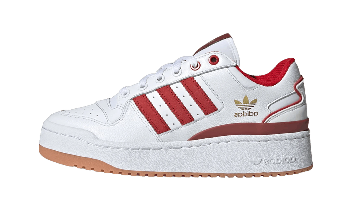 Overkicks - Adidas Forum Bold White Better Scarlet Preloved Ruby (JI0063) - vista lateral