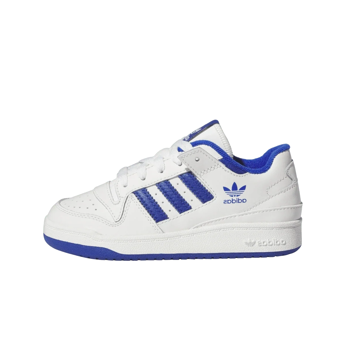 Overkicks - Adidas Forum Low CL Core White Royal Blue (PS) (IH7922) - vista lateral